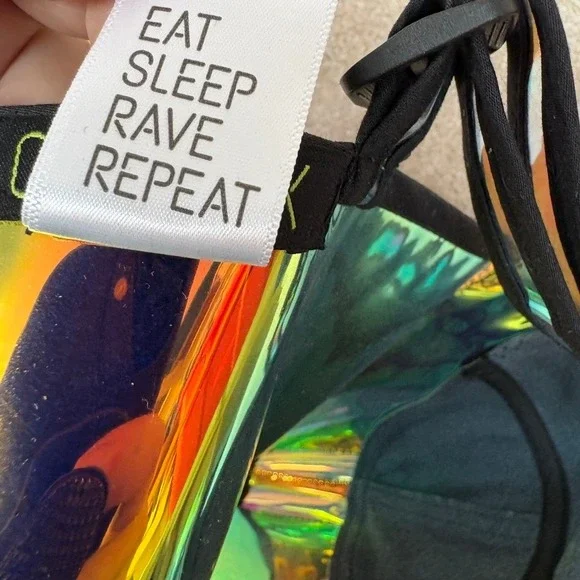 Dolls Kill Holographic Lace Crop Top - Picture 7 of 8